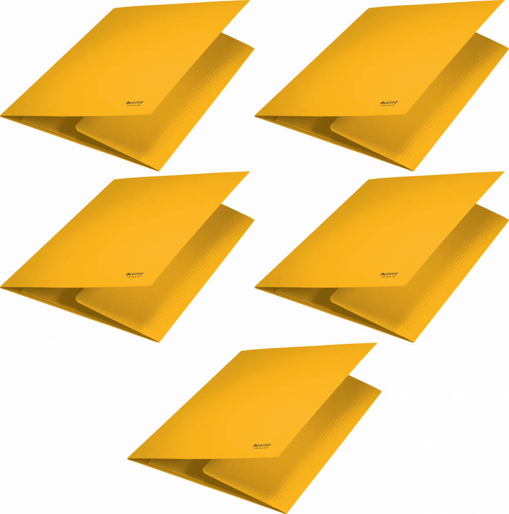 5x Teczka na dokumenty Leitz Recycle, A4, kartonowa, 2mm, żółty