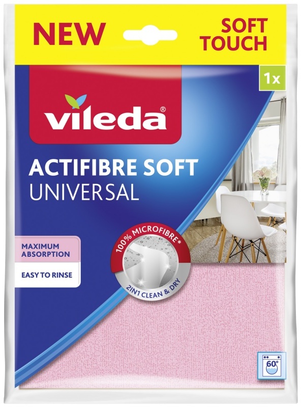 Ściereczka Vileda Actifibre Soft, 32x27cm, 1 sztuka, mix kolorów