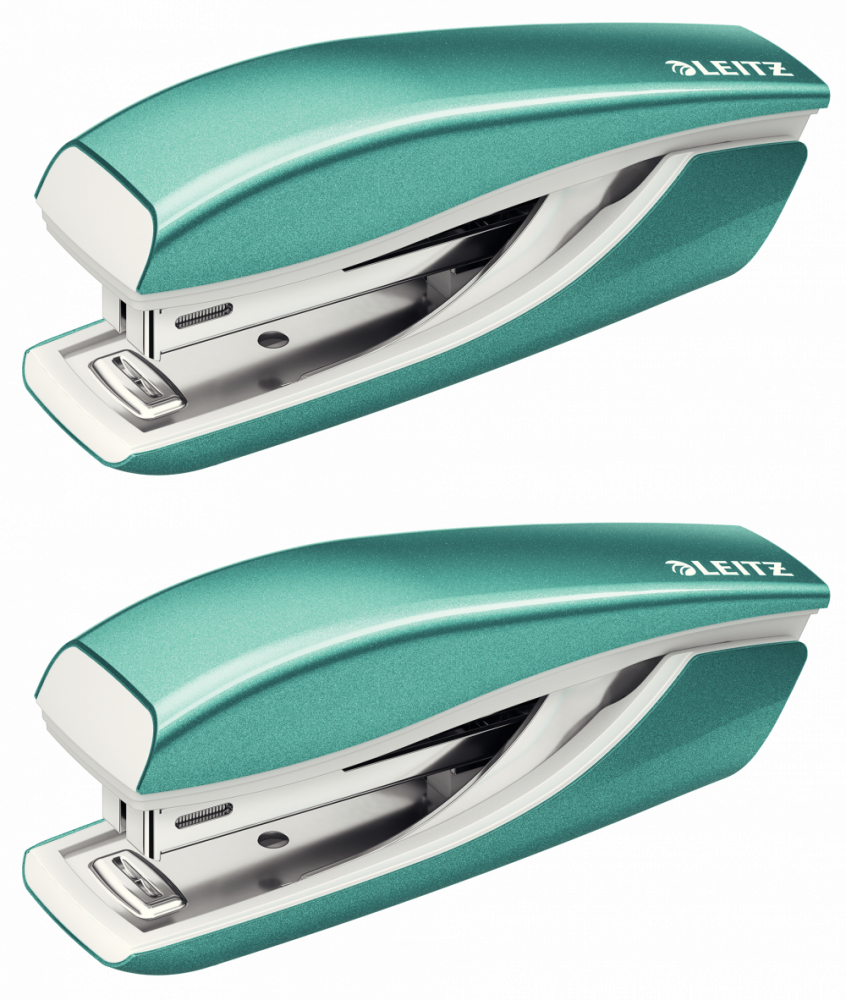 2x Zszywacz mini Leitz NeXXt Wow, do 10 kartek, metaliczny turkusowy