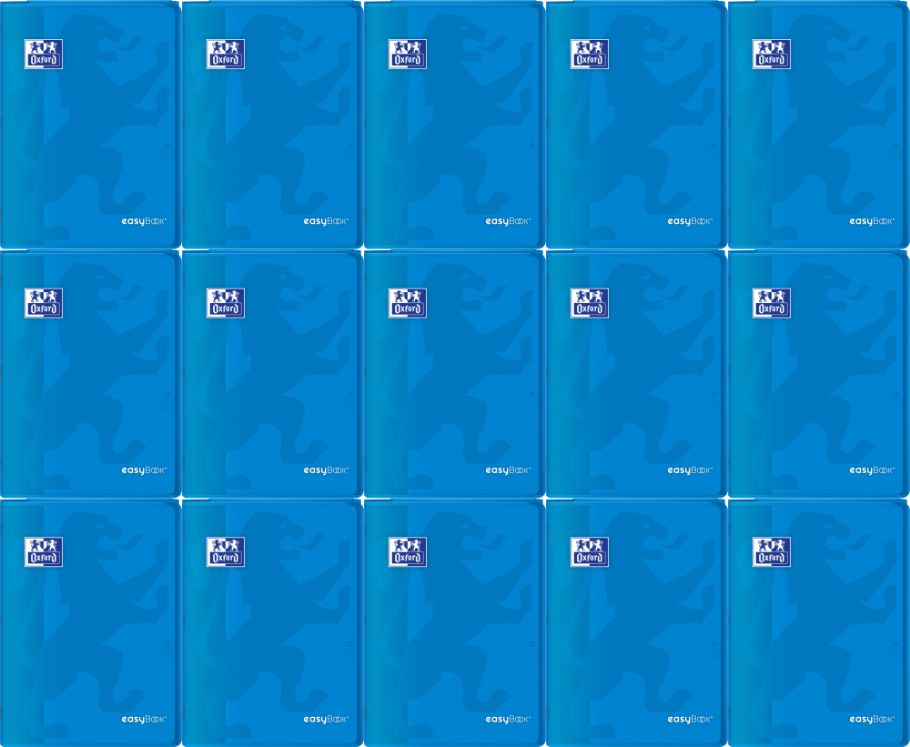15x Zeszyt w kratkę Oxford easyBook, A4, 60 kartek, mix kolorów