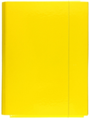 Teczka kartonowa z gumką Barbara, 3-skrzydłowa, A4, 35mm, żółty