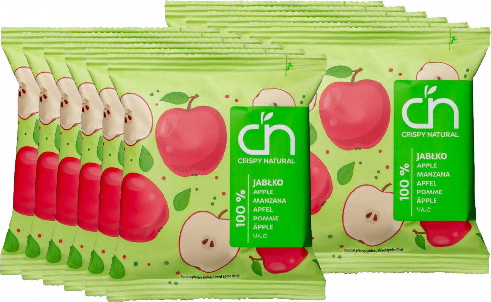 12x Suszone owoce Crispy Natural 100% Jabłko, chipsy, 18g