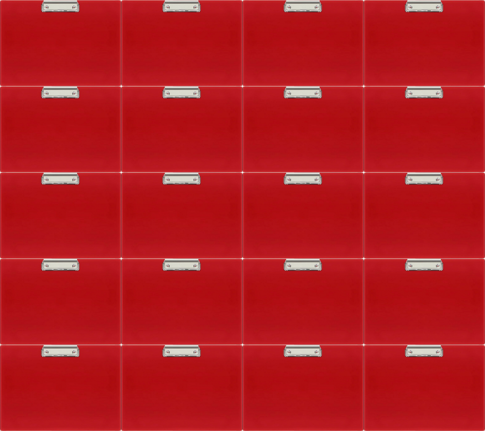 20x Clipboard Biurfol, A4, poziomy (klip po dłuższym boku), czerwony