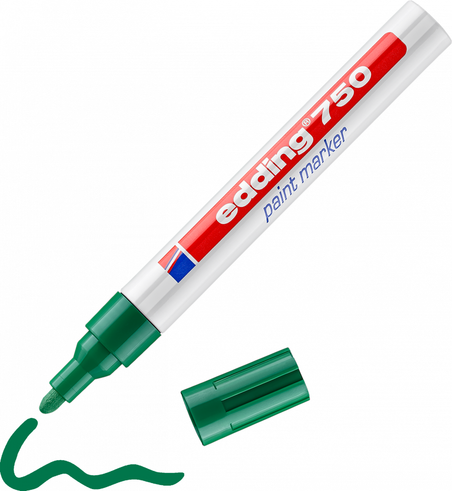 Marker olejowy edding 750, okrągła, 4mm zielony