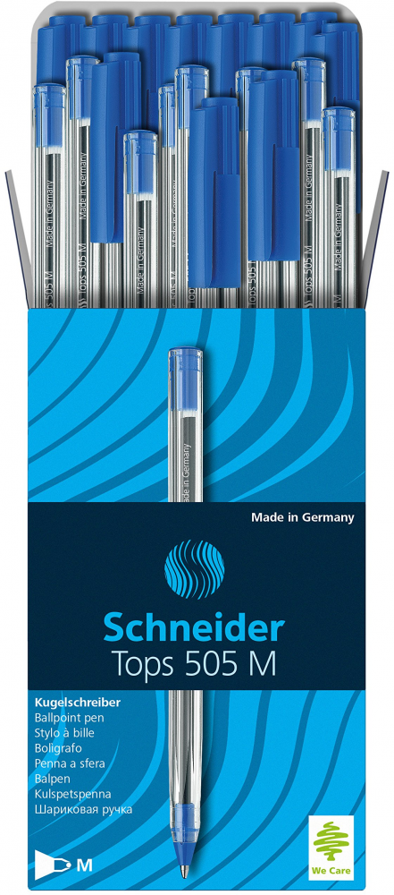 Długopis Schneider TOPS 505, M, niebieski 50sztuk