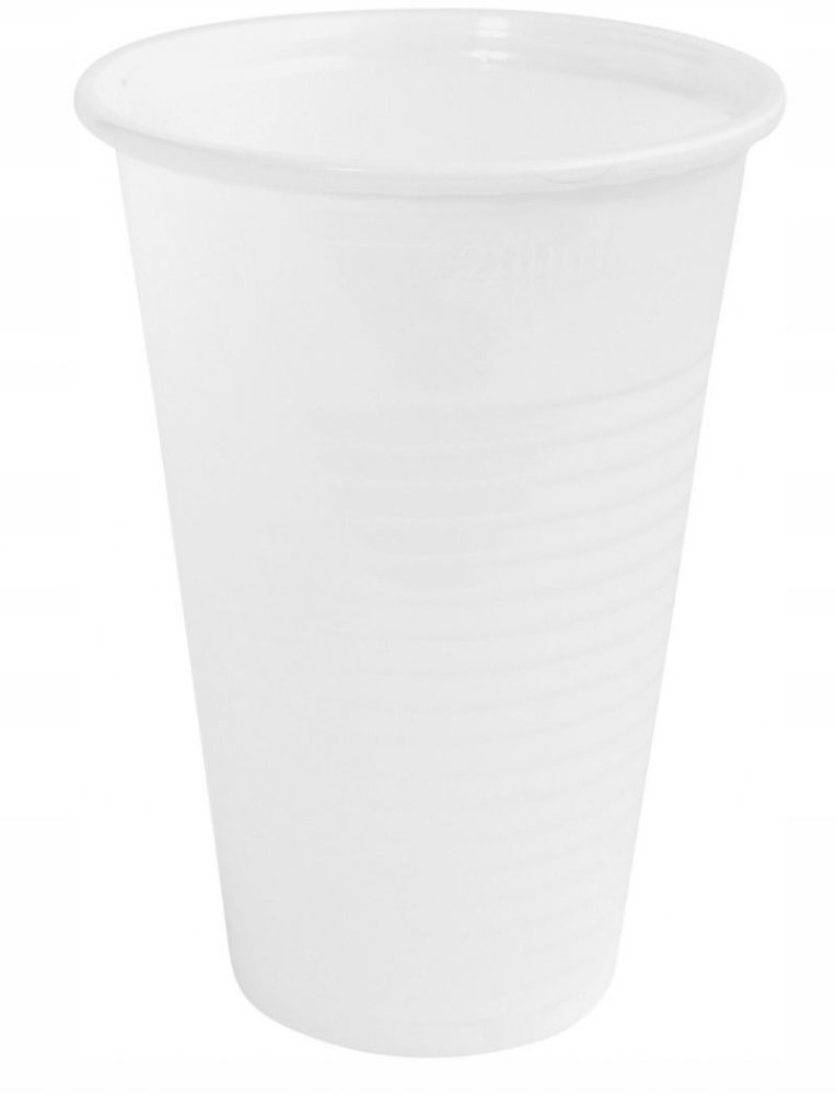 Kubki wielorazowe, 200ml, plastik, 100 sztuk, biały