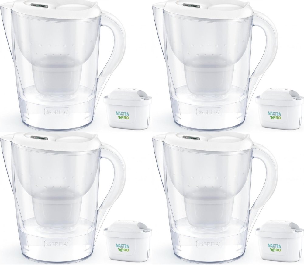 4x Dzbanek filtrujący Brita Marella XL, 3.5l, biały + 1 wkład Maxtra Pro Pure Performance
