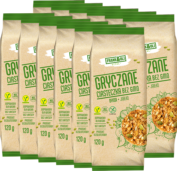 12x Ciasteczka gryczane Frank&Oli, dynia z jabłkiem, 120 g