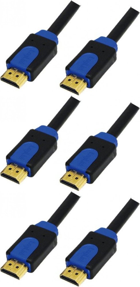 3x Kabel HDMI 1.4 LogiLink, Color Box, M/M, 2m, czarny