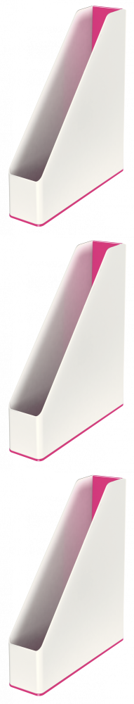 3x Organizer na dokumenty Leitz WOW, dwukolorowy, A4, 73mm, biało-różowy