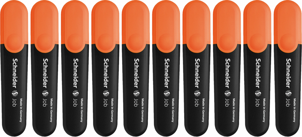 10x Zakreślacz Schneider Job, ścięta, pomarańczowy