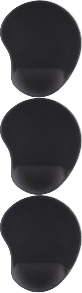 3x Podkładka pod mysz i nadgarstek Hama Ergo, 215x255x21mm, czarny