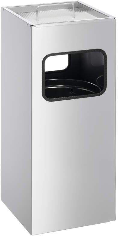 Kosz na śmieci Durable, 17l, z popielnicą, kwadratowy, srebrny