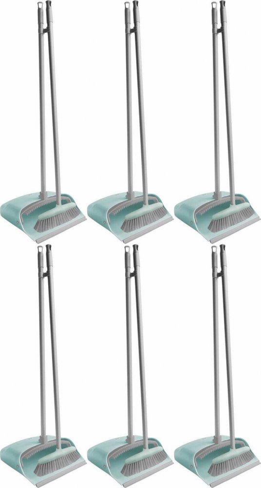 6x Zestaw do zamiatania York Quick (Leń), miętowy, miotła + szufelka