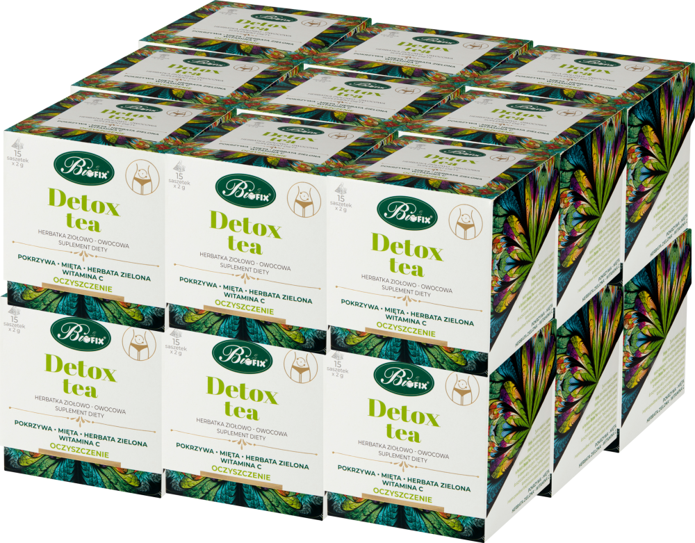 18x Herbata funkcjonalna w torebkach Bifix Detox Tea, oczyszczenie, 15 sztuk x 2g