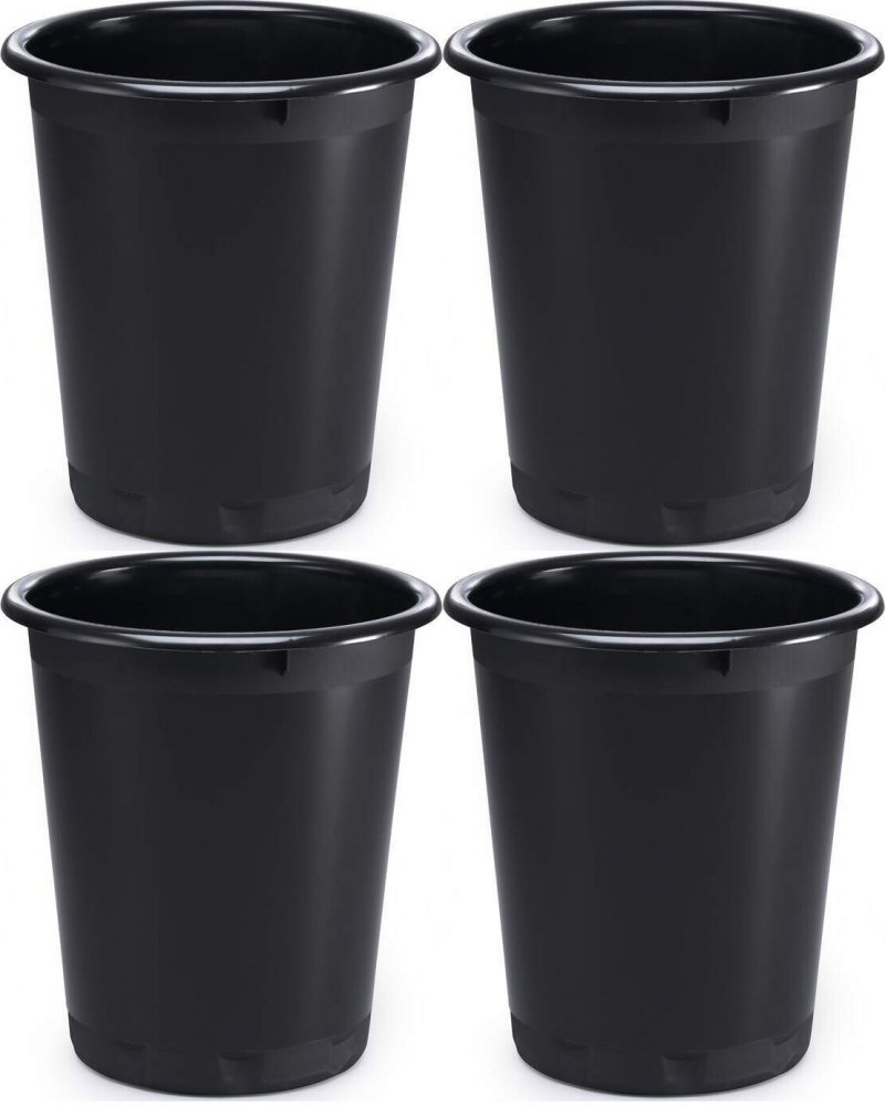 4x Kosz na śmieci Durable Basic, 13l, czarny