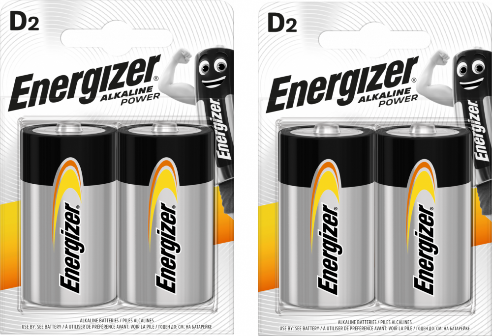 2x Bateria alkaliczna Energizer, D, 1.5V, LR20, 2 sztuki