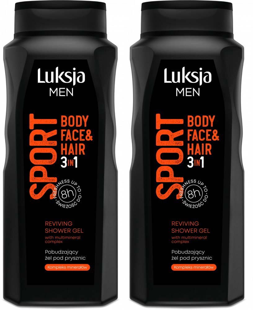 2x Żel pod prysznic Luksja Men Sport 3w1, 500ml