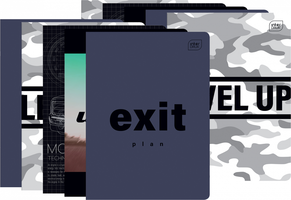 10x Zeszyt w linie Interdruk UV Boys, A5, 60 kartek, mix wzorów