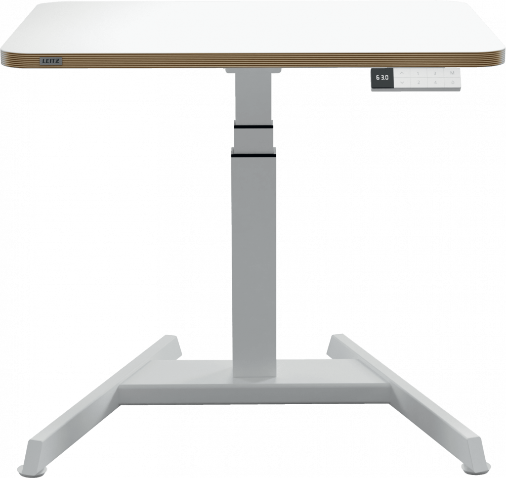 Biurko Leitz Ergo, z elektryczną regulacją wysokości, 600x650x800mm, biały