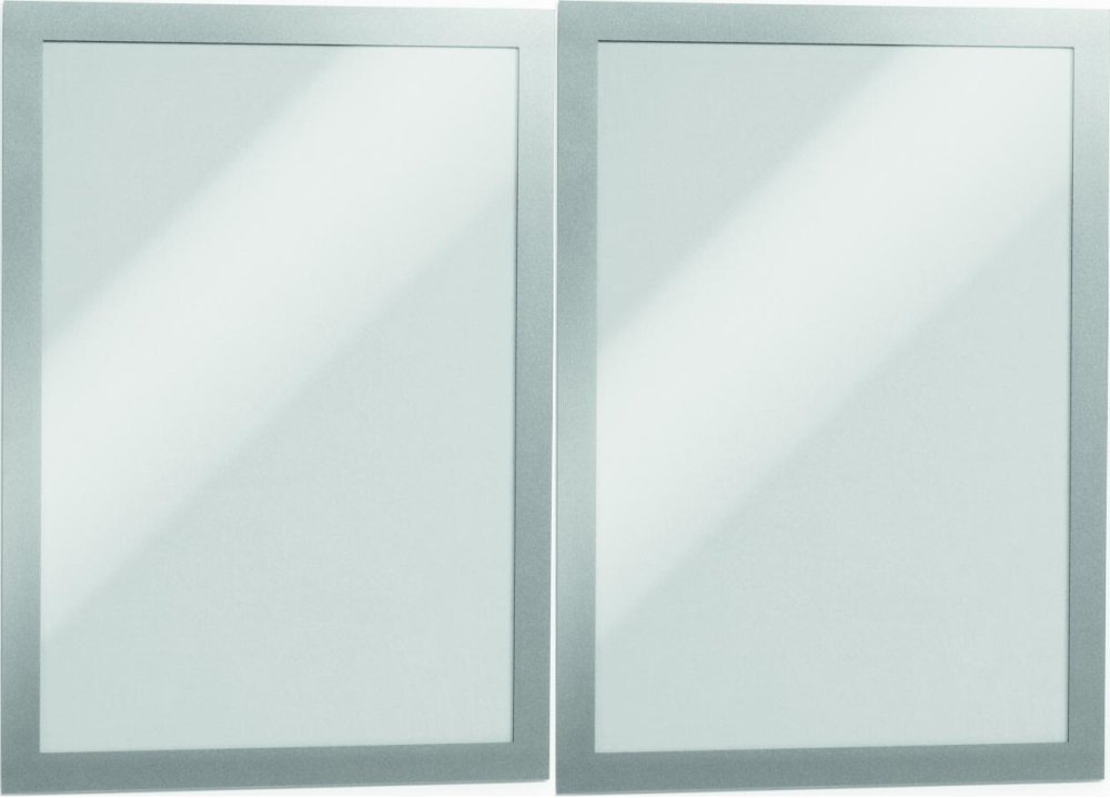 2x Ramka magnetyczna Durable Duraframe, PVC free, samoprzylepna, A4, 2 sztuki, srebrny