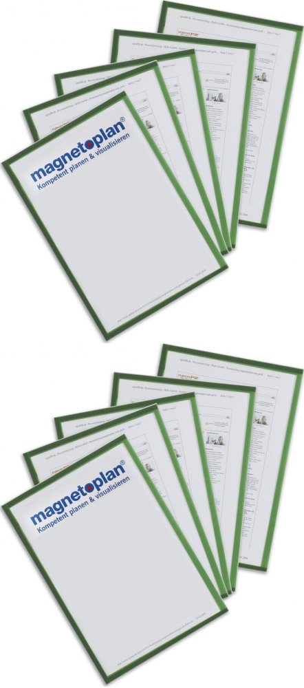 2x Ramka magnetyczna Magnetoplan, A4, 5 sztuk, zielony