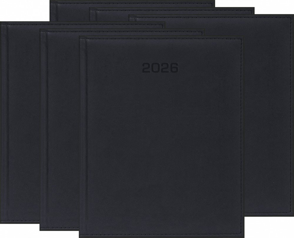 6x Kalendarz książkowy 2026, Udziałowiec, Vivella, A4, tygodniowy, czarny E