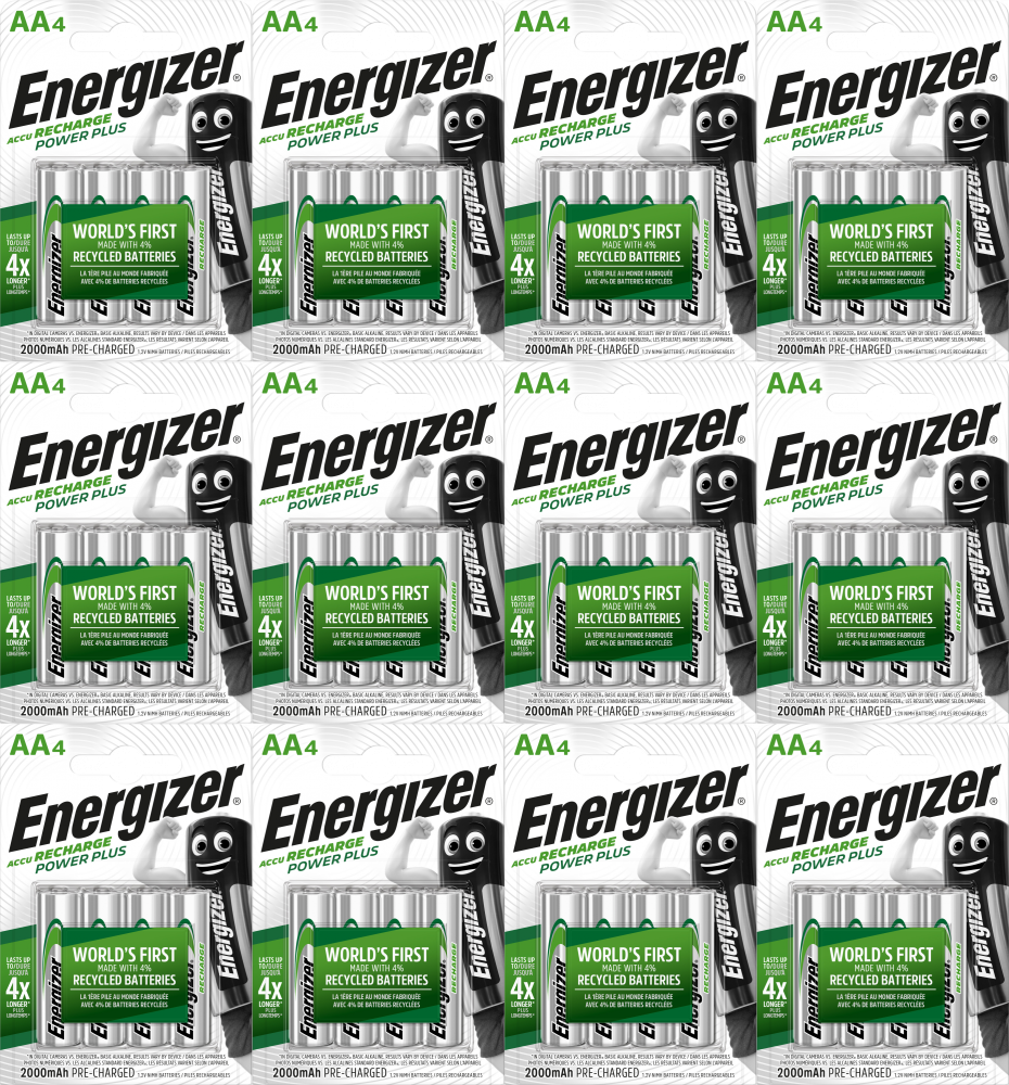 12x Akumulator Energizer Power Plus, AA, 1.2V, 2000mAh, 4 sztuki