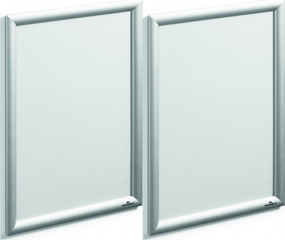 2x Rama zatrzaskowa Durable, ostre narożniki, A3, 1 sztuka, srebrny