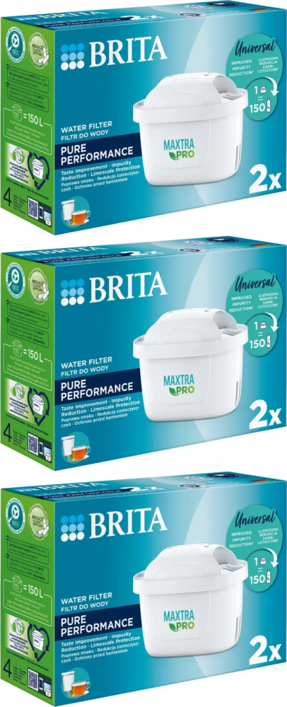3x Wkład filtrujący Brita Maxtra Pro Pure Performance, 2 sztuki