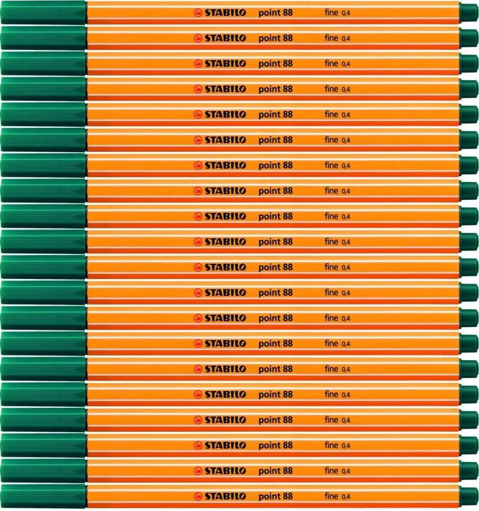 50x Cienkopis Stabilo Point 88/53, 0.4mm, ciemny zielony
