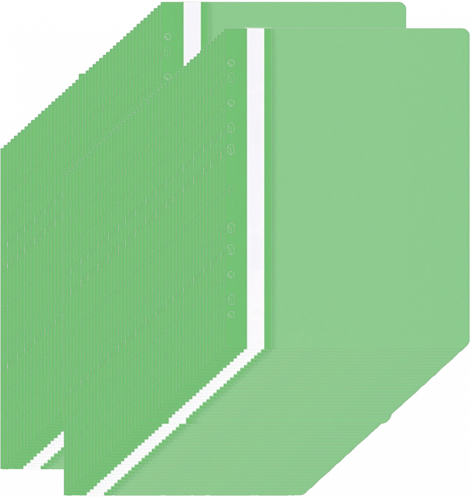 100x Skoroszyt plastikowy oczkowy Office Products, A4, do 200 kartek, jasnozielony