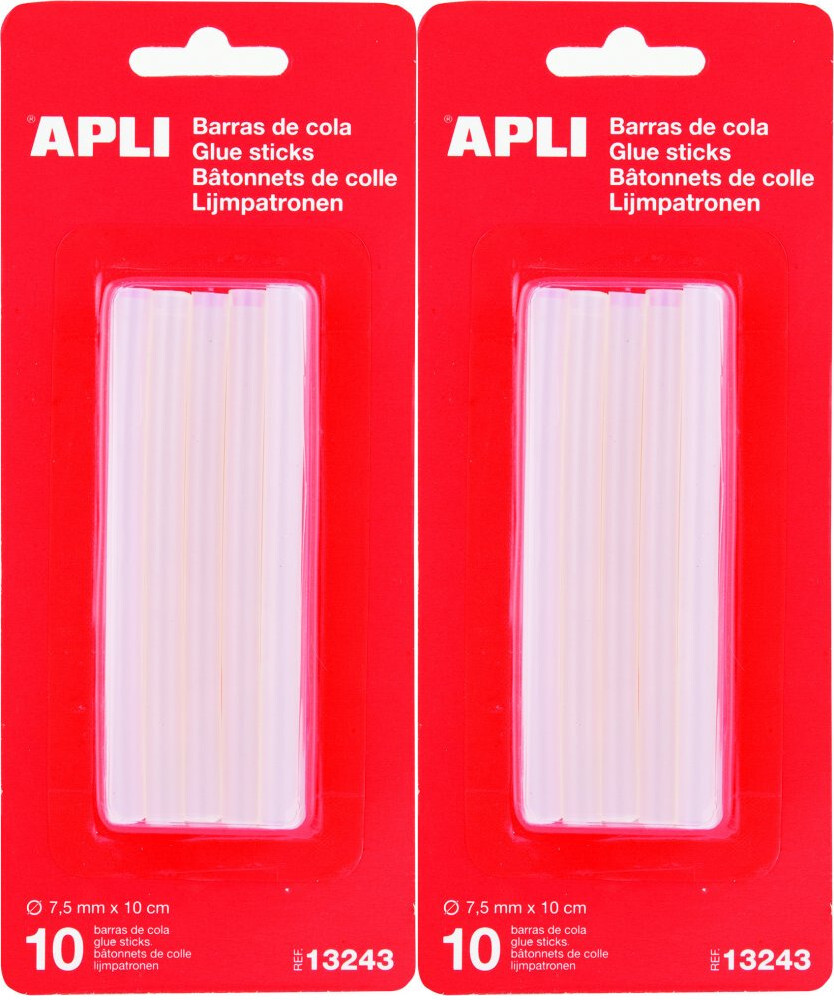2x Klej termotopliwy APLI, 10 sztuk, bezbarwny