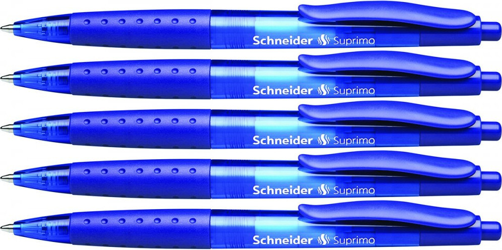 5x Długopis automatyczny Schneider Suprimo, M, niebieski