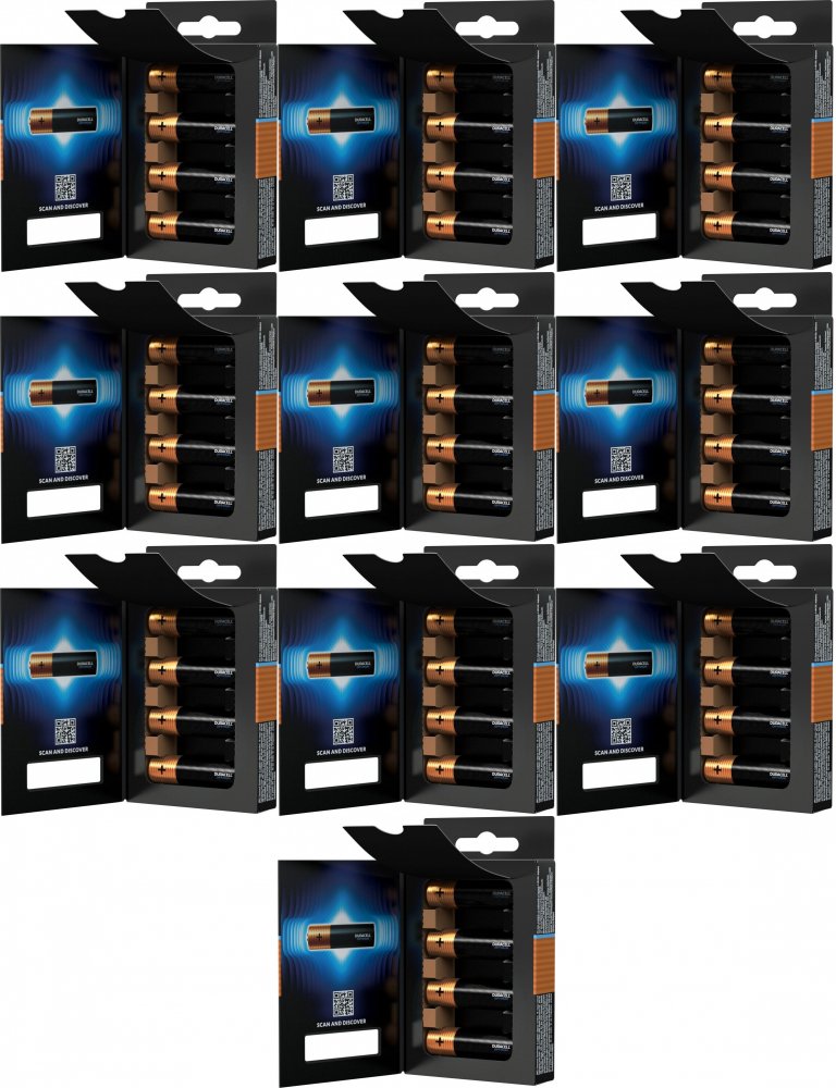 10x Bateria alkaliczna Duracell Optimum, AA, 4 sztuki