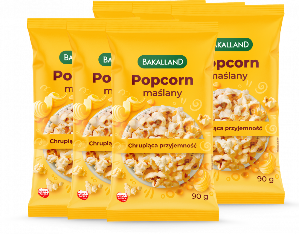 6x Popcorn Bakalland, maślany, do mikrofalówki, 90g