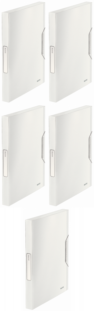 5x Teczka plastikowa z gumką Leitz Style, A4, 30 mm, biały