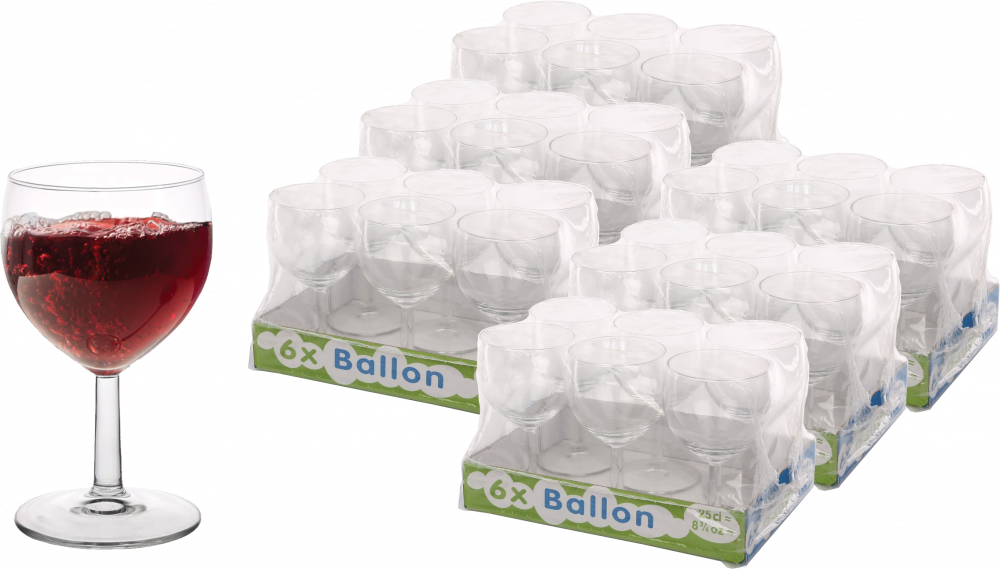 6x Kieliszki do czerwonego wina Altom Design Ballon, 250ml, szkło, komplet 6 sztuk, przezroczysty