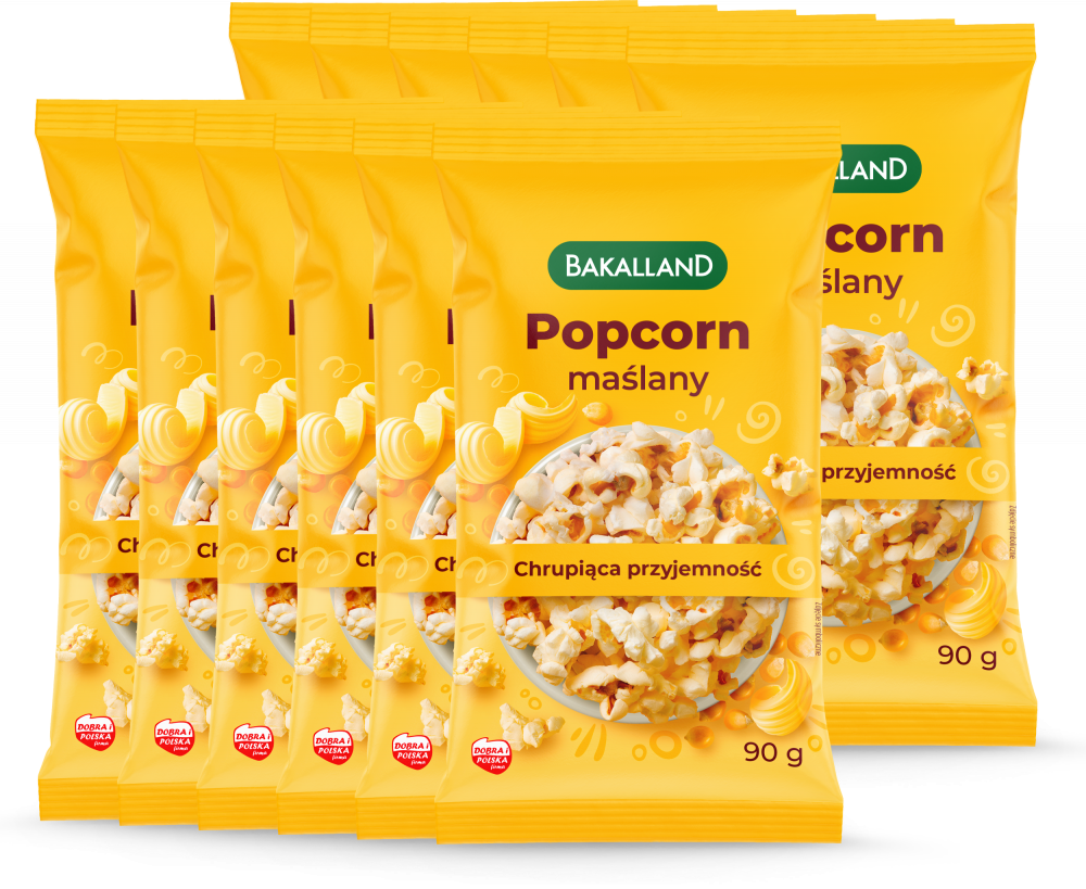 12x Popcorn Bakalland, maślany, do mikrofalówki, 90g