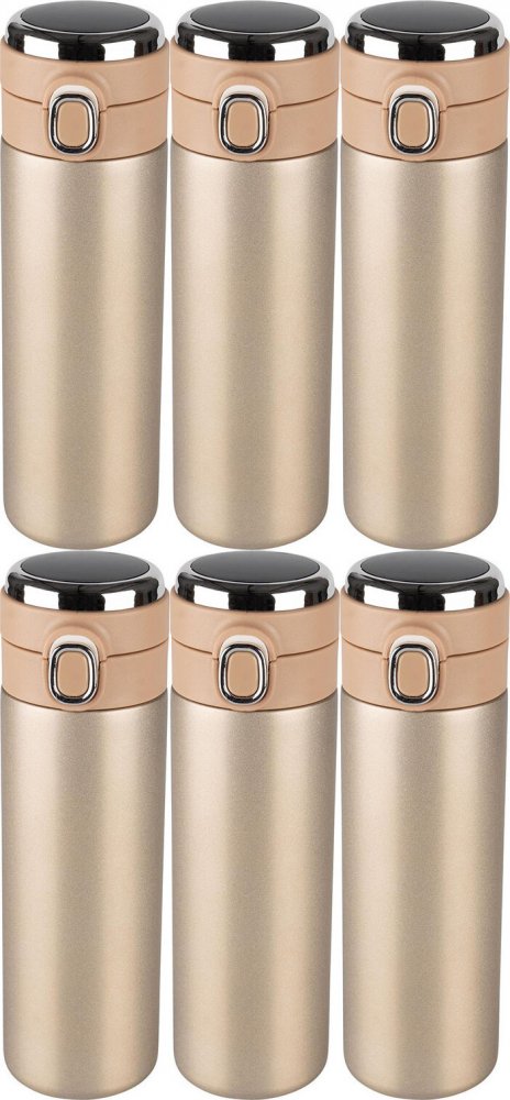 6x Kubek termiczny z wyświetlaczem LED Altom Design, 420 ml, złoty