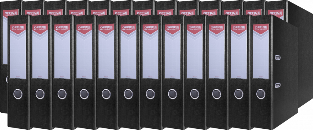 25x Segregator A4 Office Products Officer, szerokość grzbietu 75mm, czarny