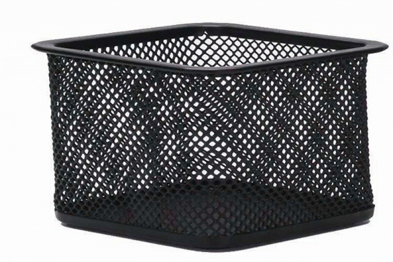 Pojemnik na spinacze Q-Connect Office Set, druciany, kwadrat, 80x80x30mm, czarny