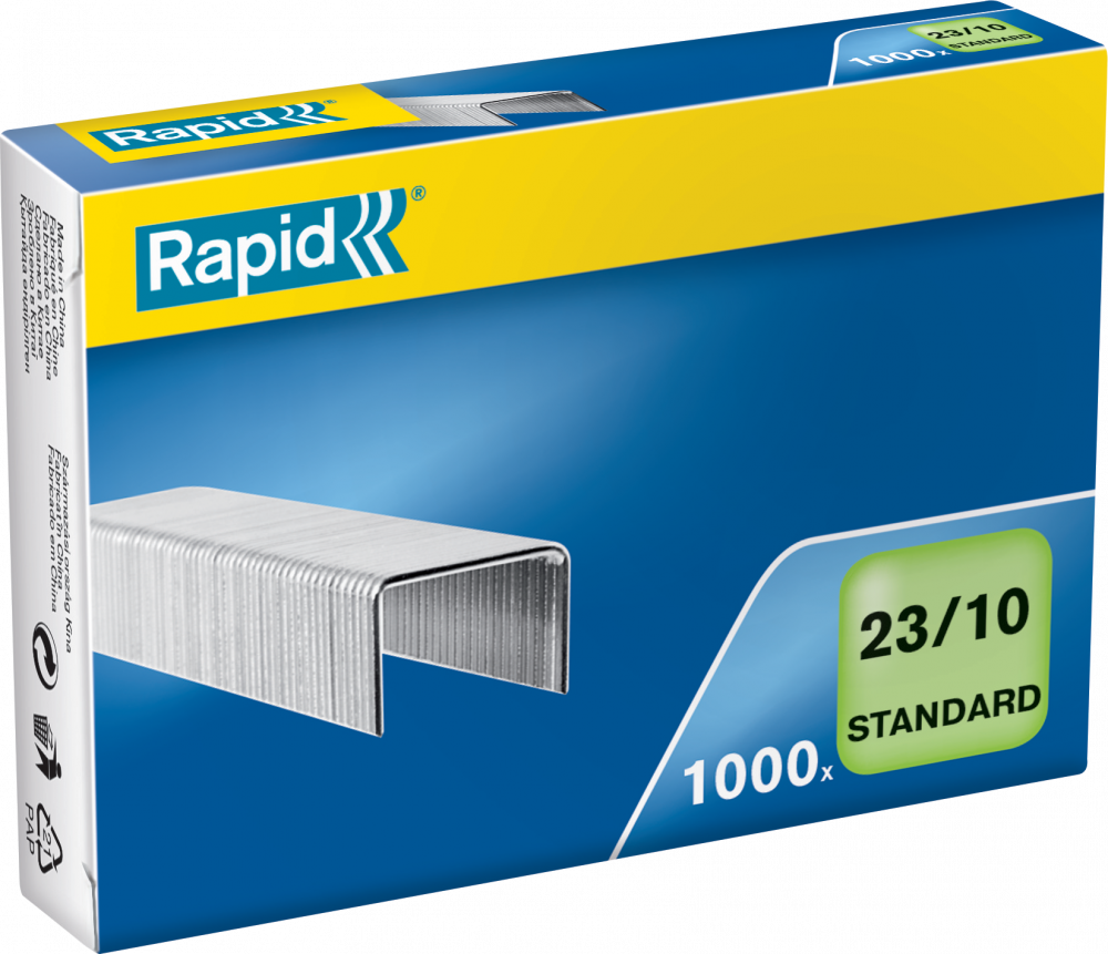 Zszywki Rapid Standard, 23/10 1M, 1000 sztuk, srebrny