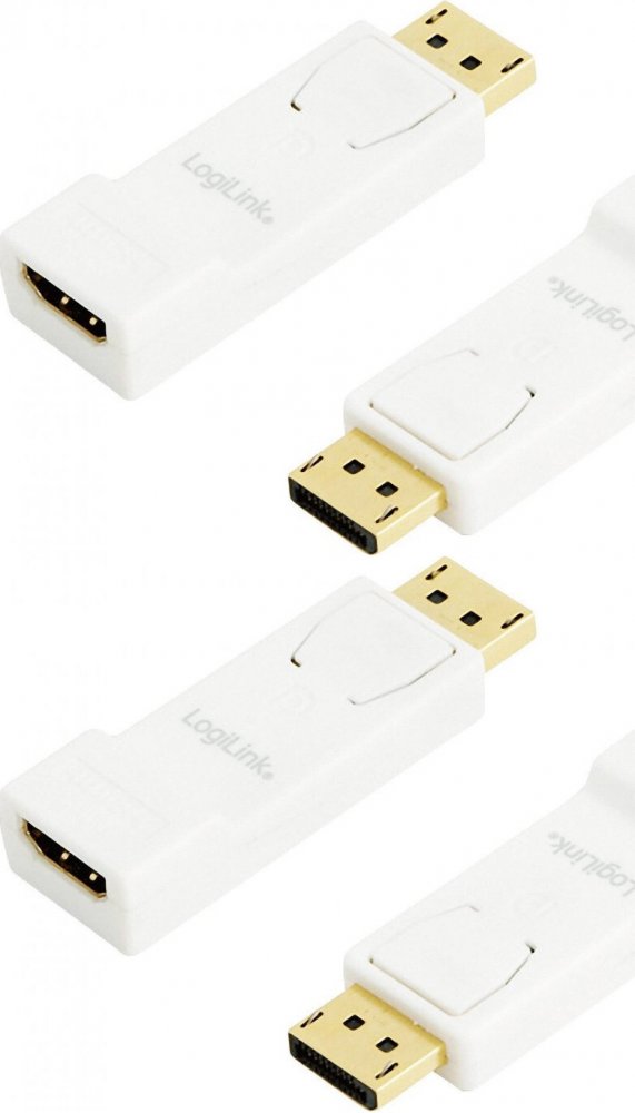2x Adapter DisplayPort do HDMI 1.4 LogiLink, biały