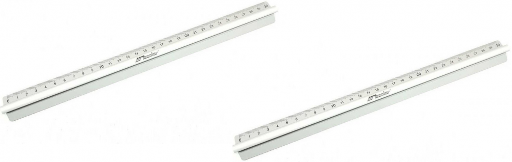 2x linijka aluminiowa Leniar, z uchwytem, 30cm