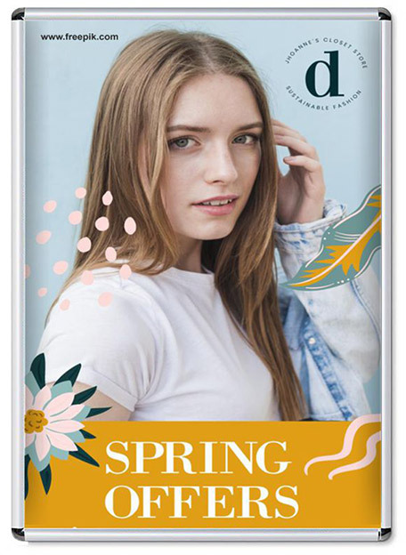 Ramka plakatowa zatrzaskowa Artimega, A4, zaokrąglone narożniki, 1 sztuka, srebrny