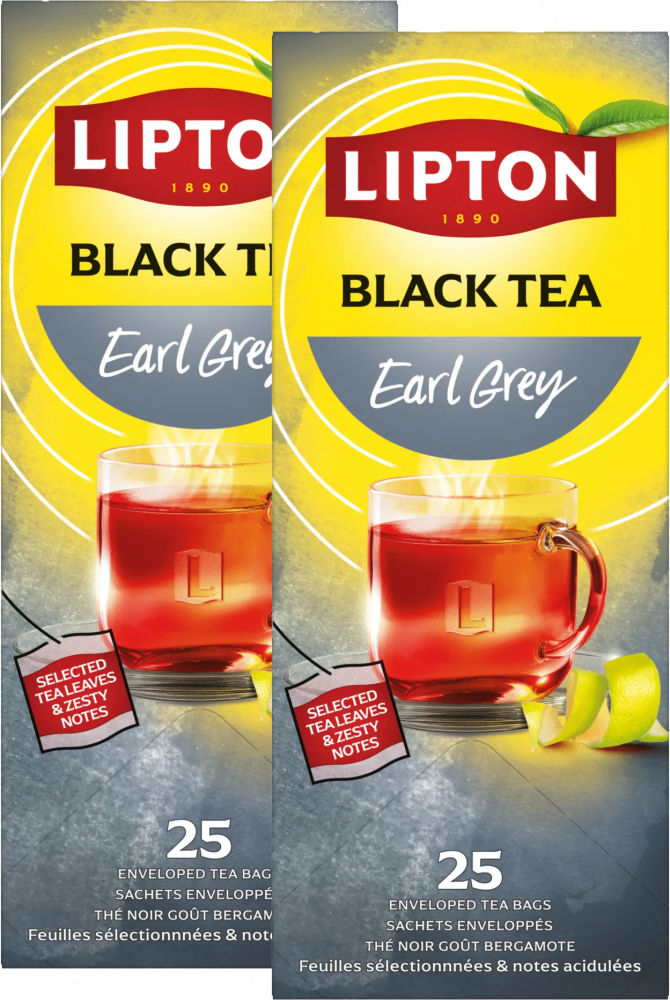 2x Herbata Earl Grey w kopertach Lipton Classic, 25 sztuk x 2g