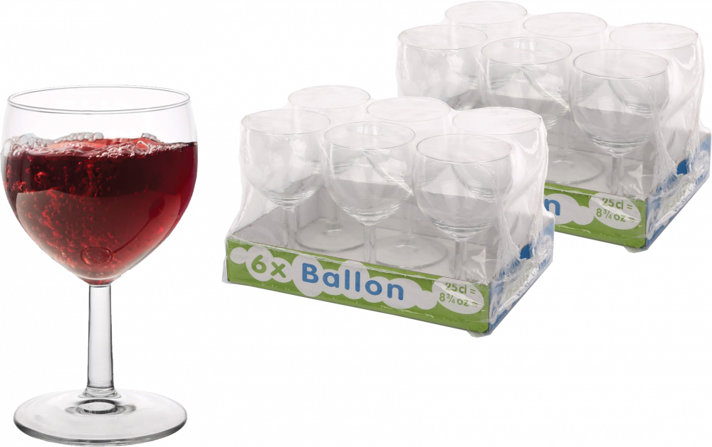 2x Kieliszki do czerwonego wina Altom Design Ballon, 250ml, szkło, komplet 6 sztuk, przezroczysty