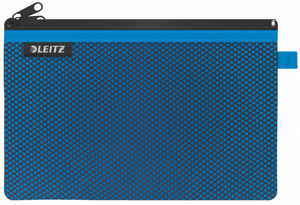 Koszulka/saszetka z suwakiem Leitz Wow, 2 przegródki, rozmiar L, 1 sztuka, niebieski