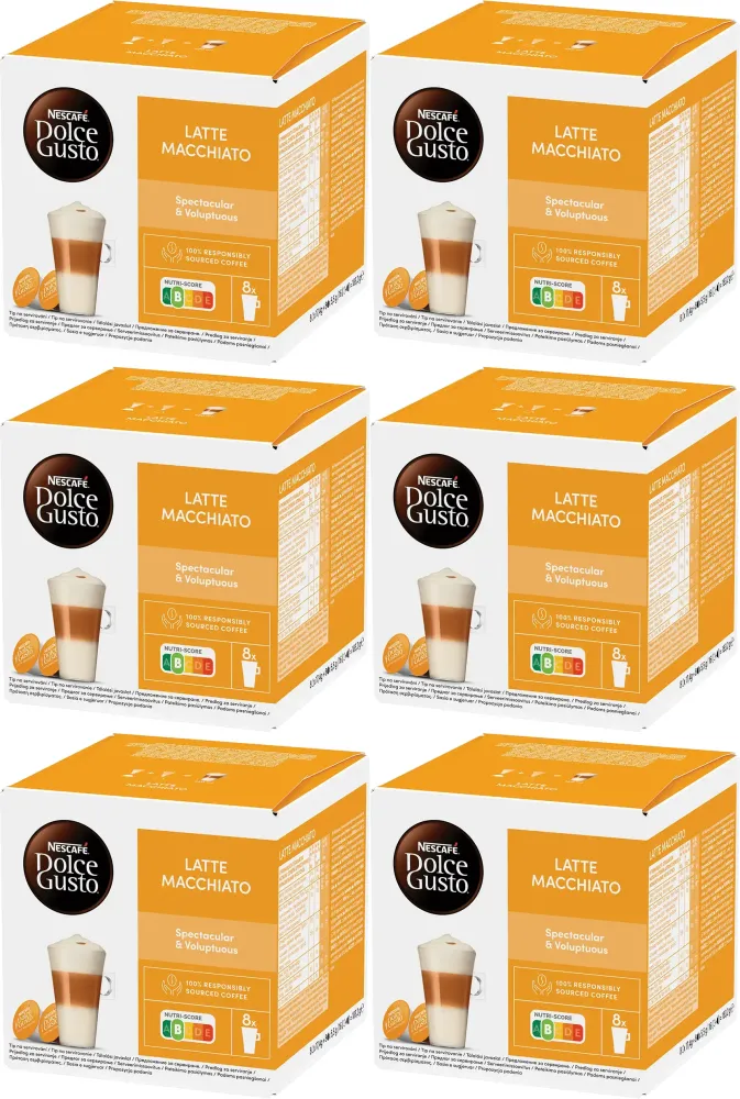 6x Kapsułki do ekspresu Nescafé Dolce Gusto Latte Macchiato, 16 sztuk